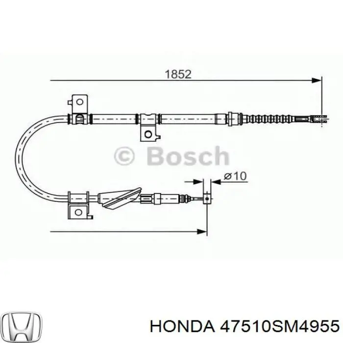 47510SM4955 Honda трос ручного тормоза задний правый