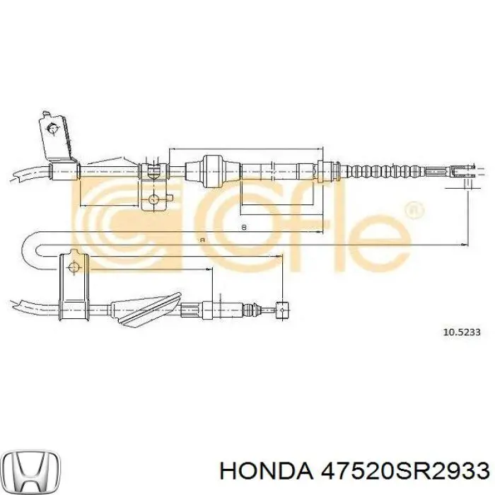Купить 47520SR2933 Honda Задний правый трос ручника