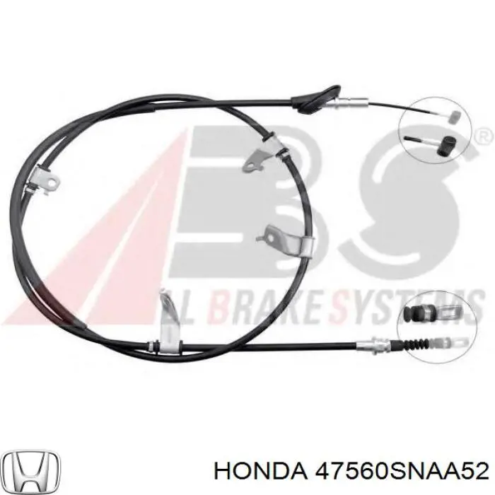 47560SNAA52 Honda трос ручного тормоза задний левый