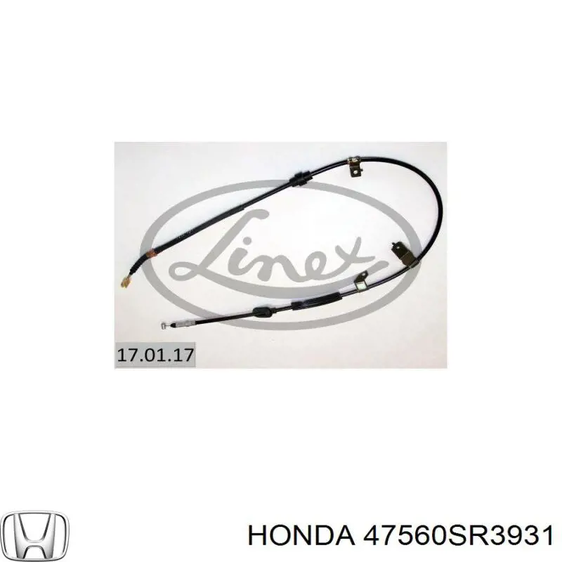 47560SR3931 Honda трос ручного тормоза задний левый