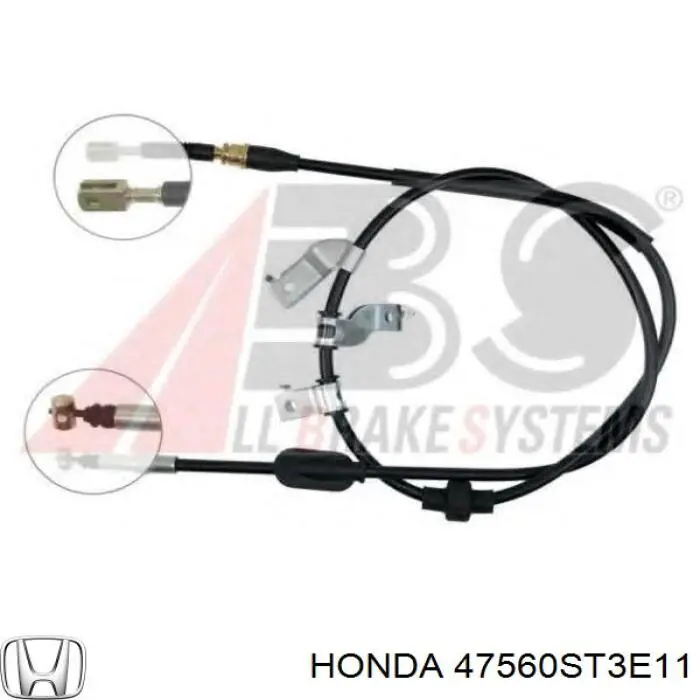47560-ST3-E11 Honda трос ручного тормоза задний левый