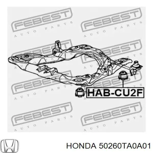 Сайлентблок (подушка) передней балки (подрамника) Honda 50260TA0A01