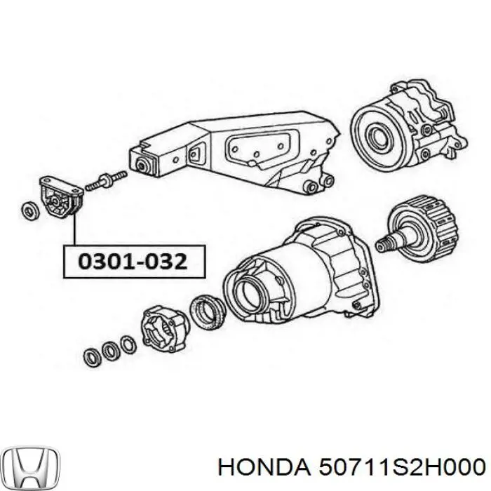 50711S2H000 Honda сайлентблок (подушка редуктора заднего моста передний)