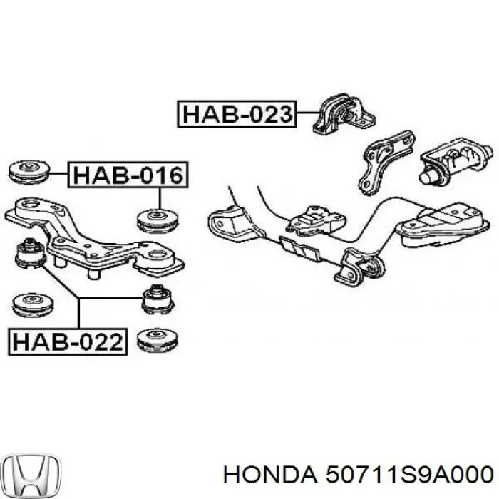 Сайлентблок траверсы крепления заднего редуктора передний Honda 50711S9A000 цена, от 16.61 USD
