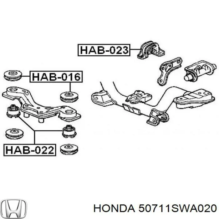 Сайлентблок траверсы крепления заднего редуктора передний Honda 50711SWA020 цена, от 11.04 USD