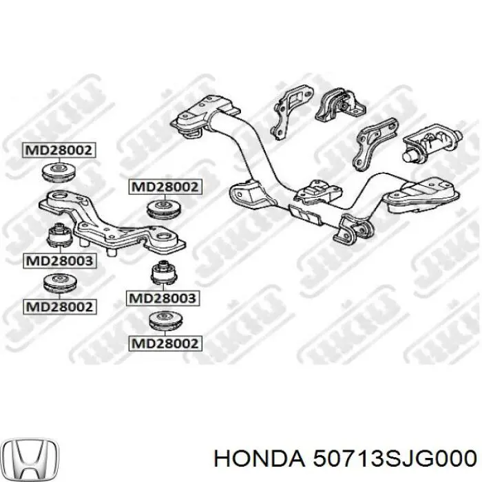 Сайлентблок траверсы крепления заднего редуктора передний верхний Honda 50713SJG000 цена, от 4.76 USD
