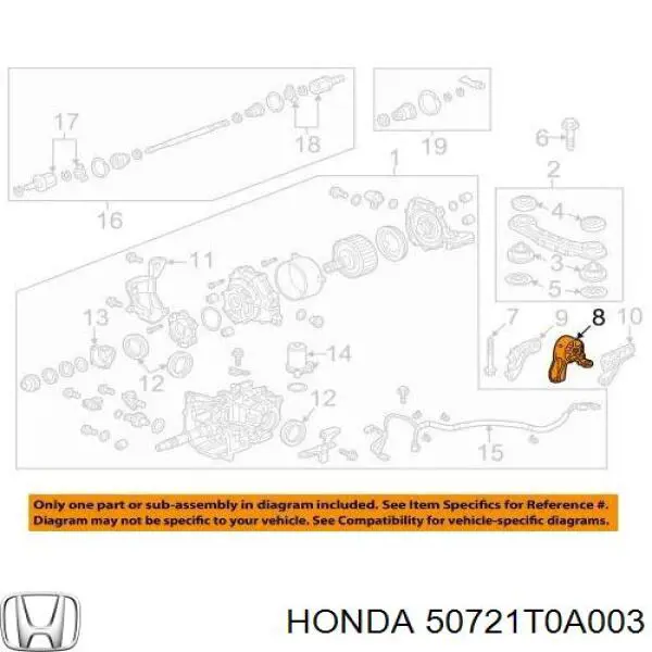 Honda 50721T0A003 цена, от 50.68 USD