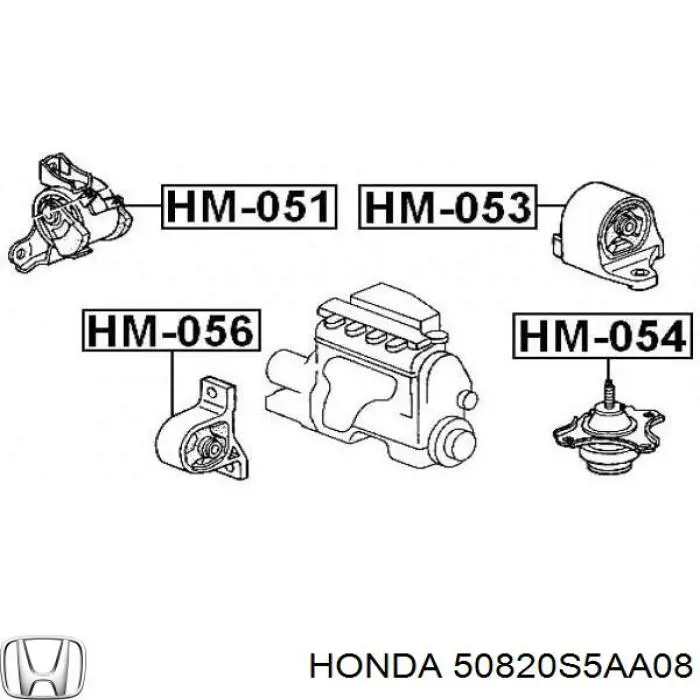 50820S5AA08 Honda подушка (опора двигателя левая)