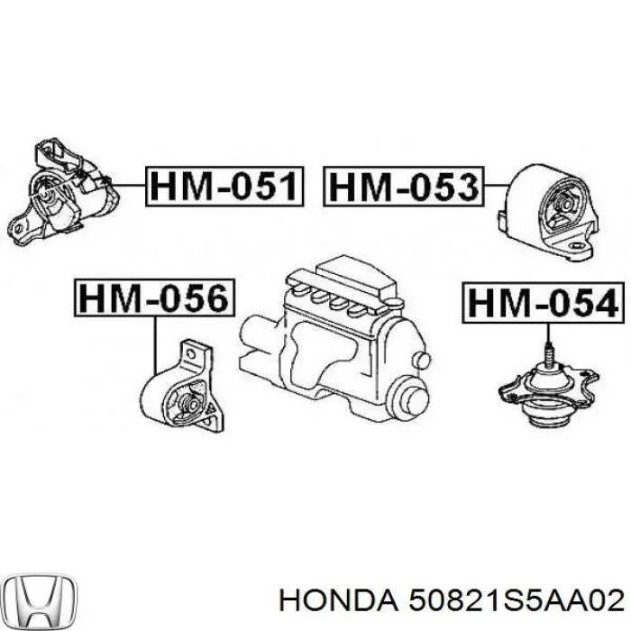 Левая подушка двигателя 50821S5AA02 Honda