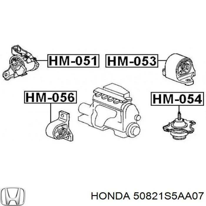 Гидроопора двигателя левая Honda 50821S5AA07 цена, от 21.70 USD