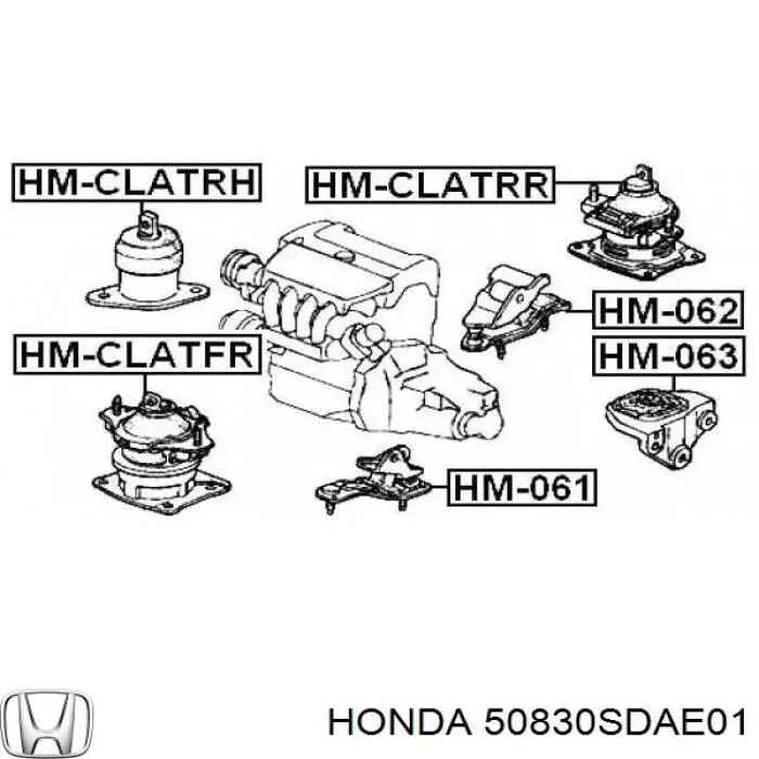 Передняя опора двигателя 50830SDAE01 Honda