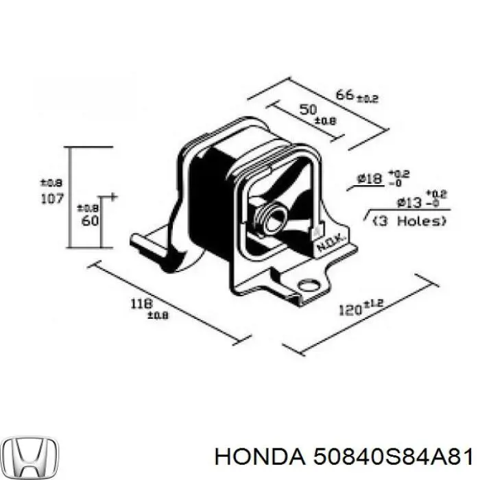 50840S84A81 Honda подушка (опора двигателя передняя)