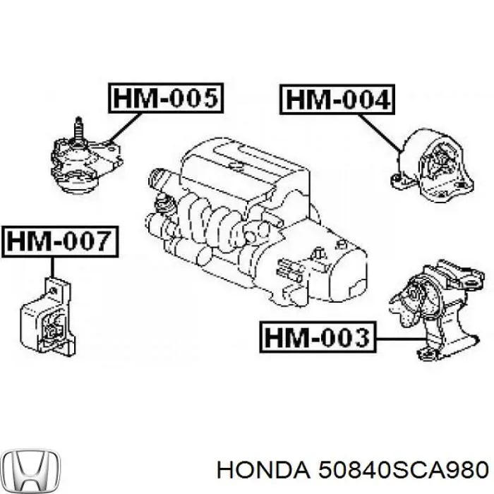 50840SCA980 Honda Coxim (suporte) dianteiro de motor