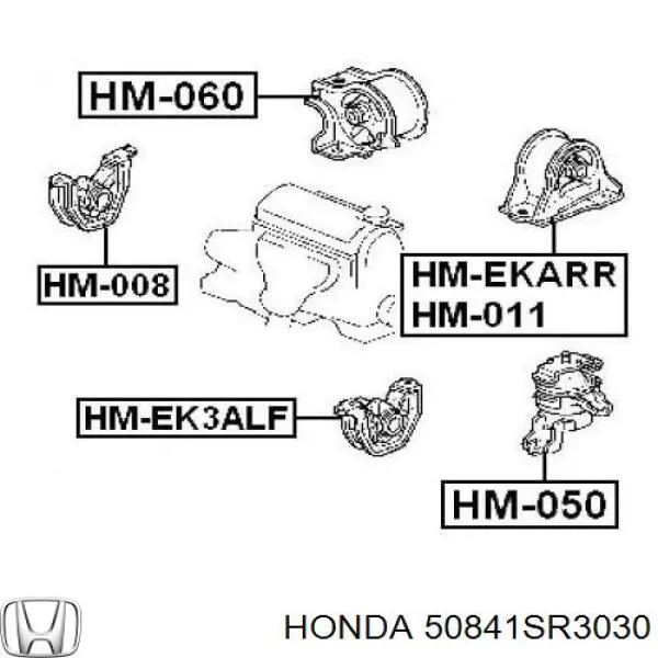 Подушка (опора) двигателя правая передняя Honda 50841SR3030 цена, от 12.39 USD