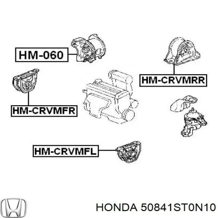 Soporte, motor, derecho, delantero 50841ST0N10 Honda