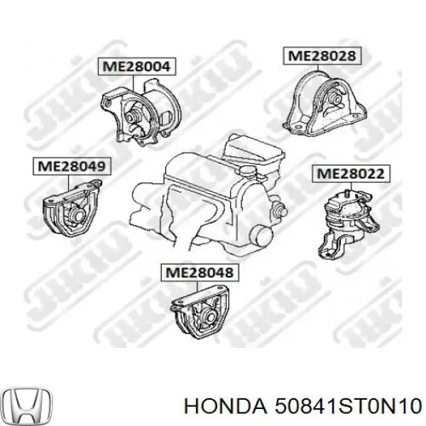 Подушка (опора) двигателя правая передняя Honda 50841ST0N10
