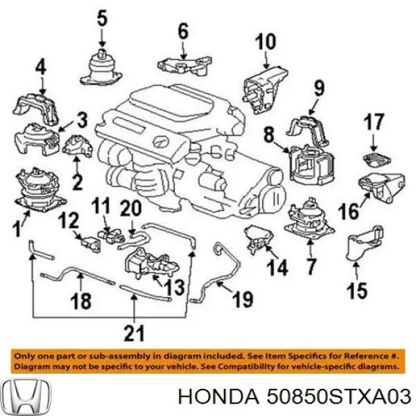 50850STXA03 Honda подушка (опора двигателя левая)