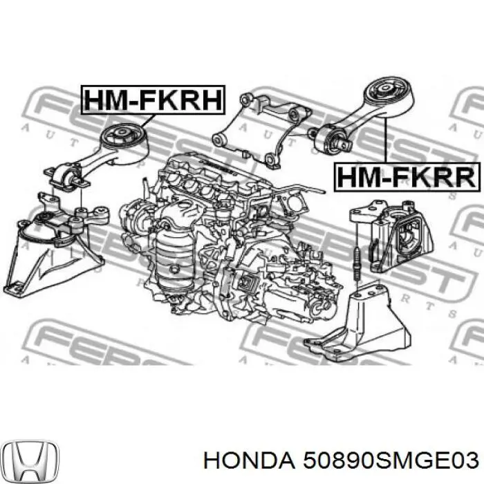 50890SMGE03 Honda coxim (suporte traseiro de motor)