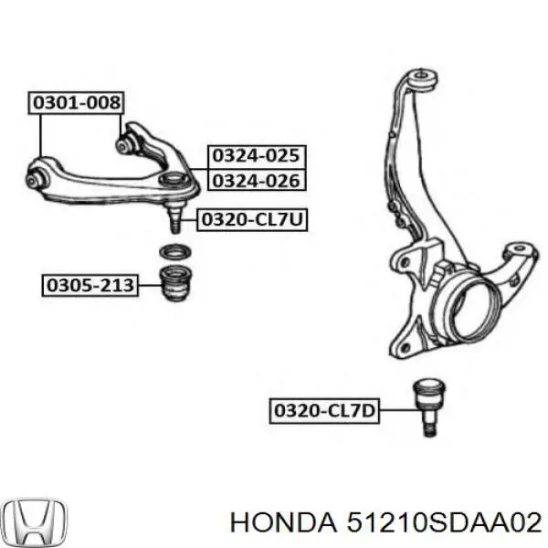 Купить 51210SDAA02 Honda Ось передняя и поворотные кулаки