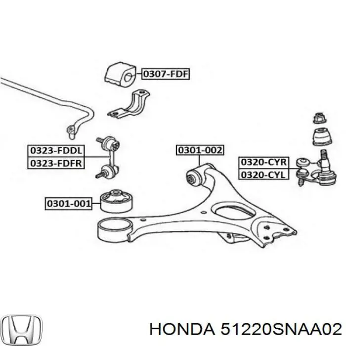 51220SNAA02 Honda Правая нижняя шаровая опора