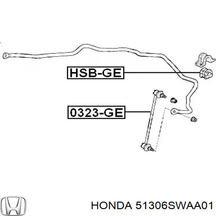 51306SWAA01 Honda Разрезная втулка стабилизатора
