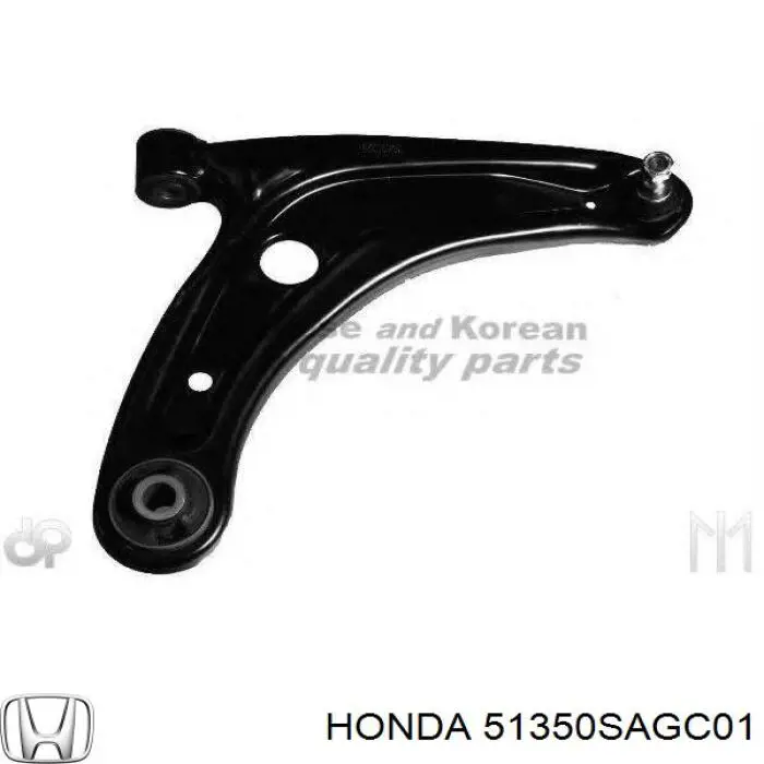 51350SAGC01 Honda braço oscilante inferior direito de suspensão dianteira