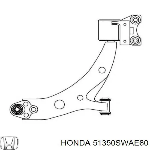 Рычаг передней подвески нижний правый 51350SWAE80 Honda