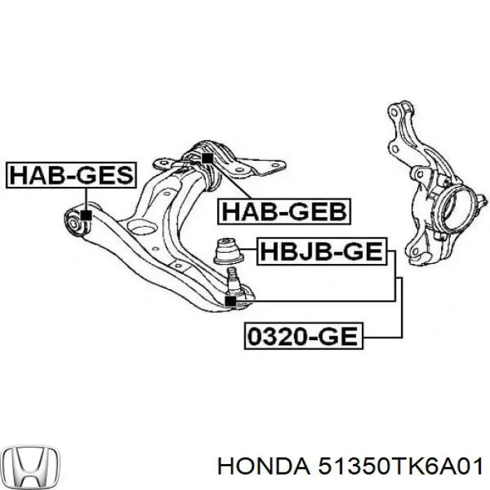 Купить 51350TG5C01 Honda Нижний правый рычаг передней подвески