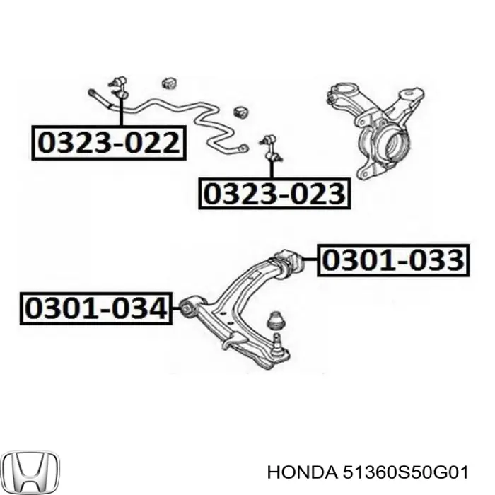 Рычаг передней подвески нижний левый на Honda Logo GA3