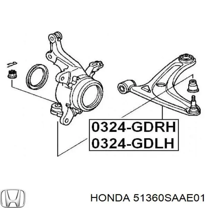 Купить 51360SAAE01 Honda Рычаг передней подвески левый