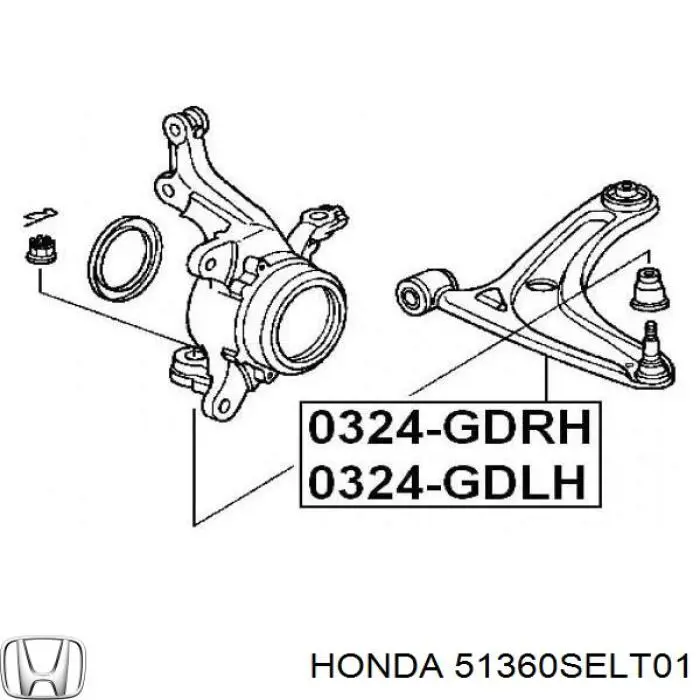 Рычаг передней подвески левый 51360SELT01 Honda
