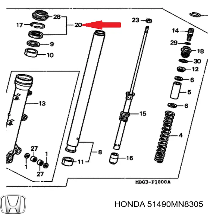 51490MN8305 Honda 