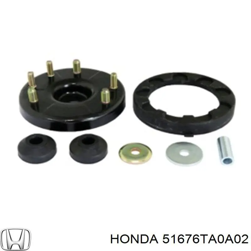 Soporte amortiguador delantero izquierdo 51676TA0A02 Honda/Acura