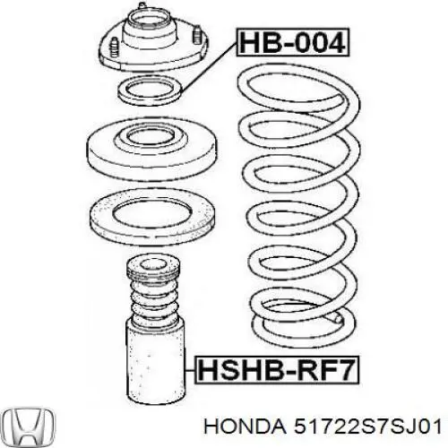51722S7SJ01 Honda буфер (отбойник амортизатора переднего + пыльник)