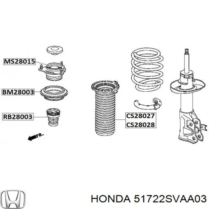 Буфер (отбойник) амортизатора переднего 51722SVAA03 Honda