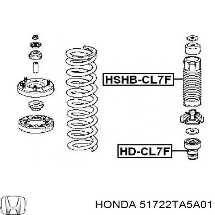 Буфер (отбойник) амортизатора переднего + пыльник HONDA 51722TA5A01