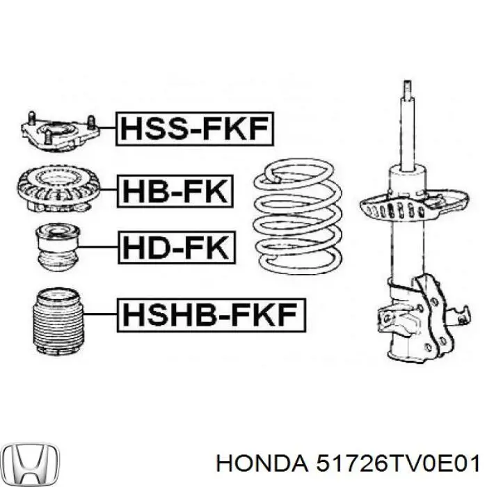 Подшипник опорный амортизатора переднего Honda 51726TV0E01