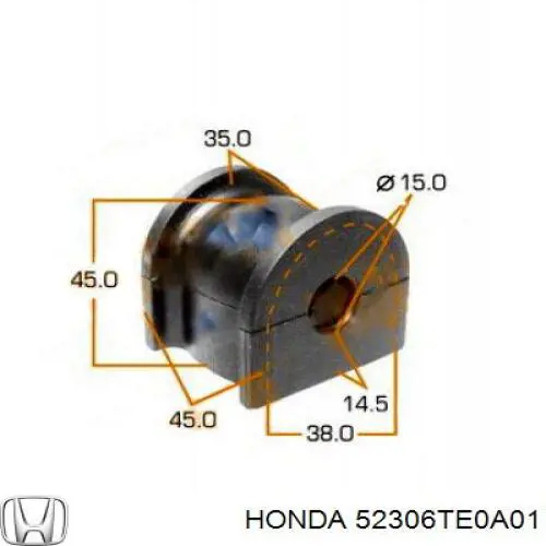 Втулка стабилизатора заднего Honda 52306TE0A01