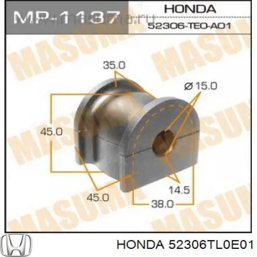 52306TL0E01 Honda bucha de estabilizador traseiro