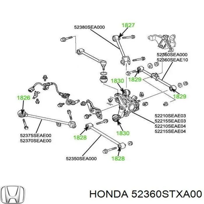 Купить 52360STXA00 Honda Рычаг задней подвески нижний левый