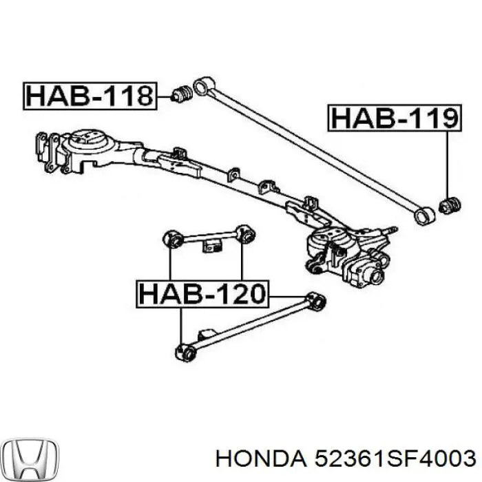 Сайлентблок тяги поперечной (задней подвески) Honda 52361SF4003