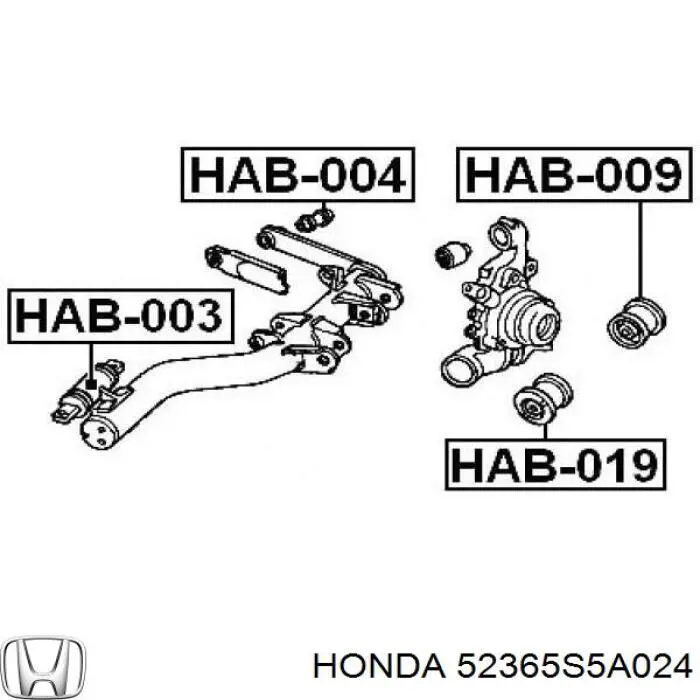 Купить 52365S5A024 Honda Сайлентблок цапфы задней