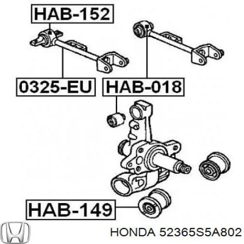 Сайлентблок цапфы задней 52365S5A802 Honda