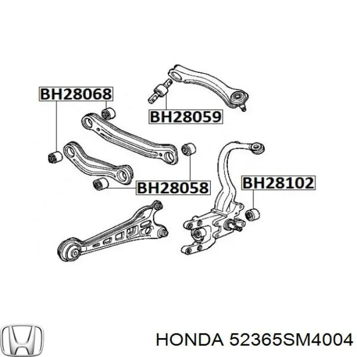 Купить 52365SM4004 Honda Сайлентблок заднего нижнего рычага