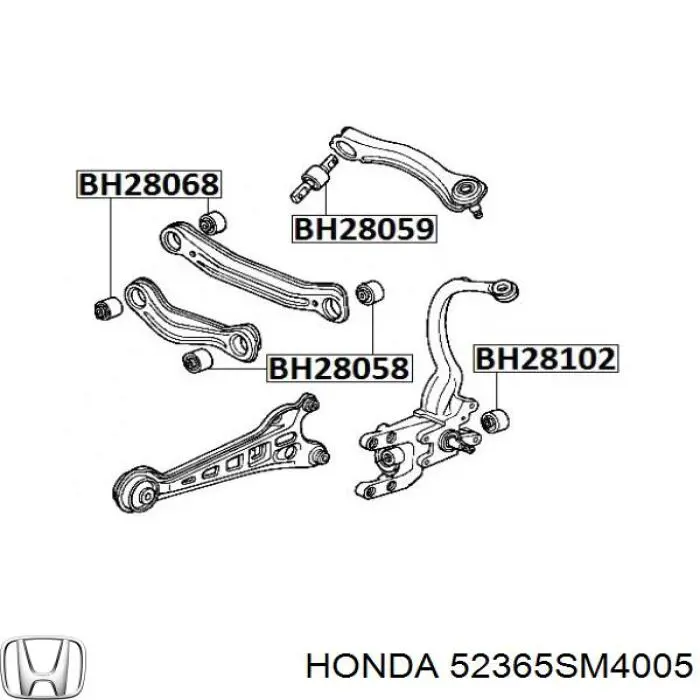 Сайлентблок заднего нижнего рычага 52365SM4005 Honda