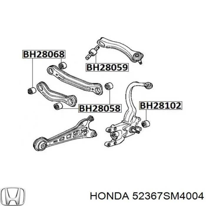  Сайлентблок заднего поперечного рычага внутренний Honda Accord 4