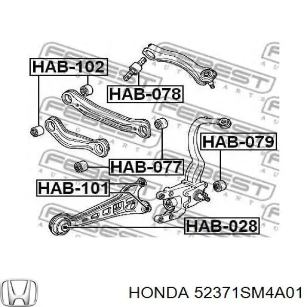 Рычаг (тяга) задней подвески продольный нижний правый Honda 52371SM4A01 цена, от  