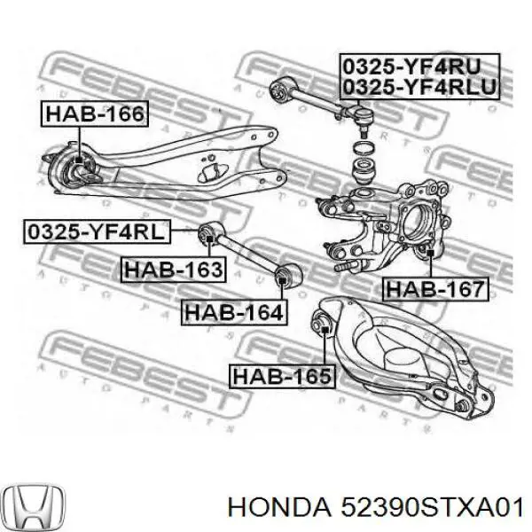 Brazo suspension trasero superior derecho 52390STXA01 Honda/Acura