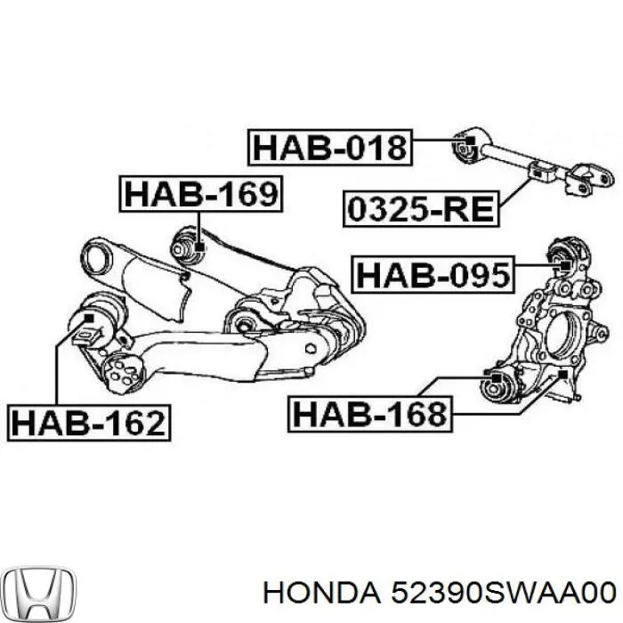 Brazo suspension inferior trasero izquierdo/derecho 52390SWAA00 Honda