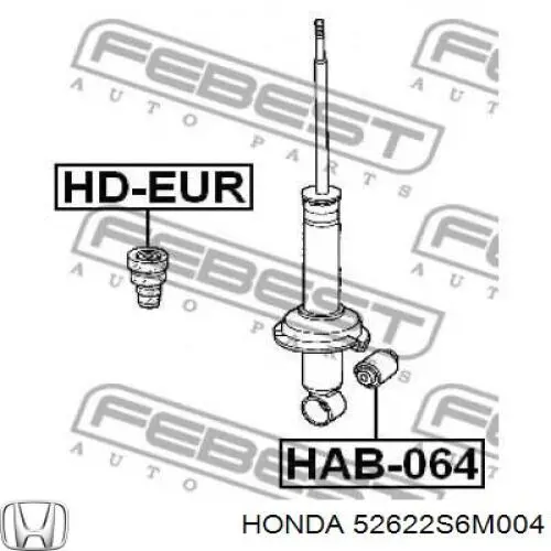 Silentblock de amortiguador trasero 52622S6M004 Honda/Acura